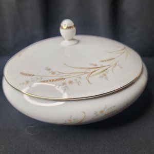 Golden Harvest Fine China Japan Wheat Soup Tureen Lidded Dish  Appx 9 x 3.5"
